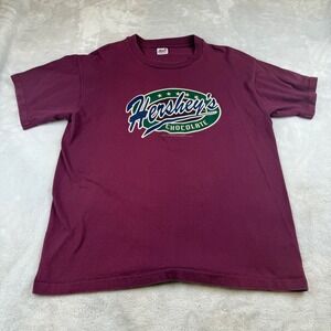 Vintage 90s Hershey's Chocolate Graphic T-Shirt XL Maroon Anvil Single Stitch